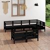 vidaXL Set Salotto da Giardino 7 pz in Legno Massello di Pino Nero