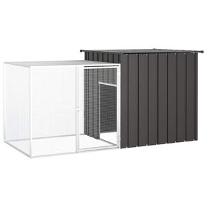 vidaXL Gabbia per Polli Antracite 200x91x100 cm Acciaio Zincato