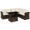 vidaXL Set Divani da Giardino 7 pz con Cuscini Marrone in Polyrattan