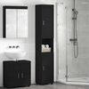 vidaXL Set di Armadi da Bagno TULUM Nero 37 x 31,5 x 203 cm