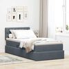 vidaXL Letto con Contenitore Grigio scuro 90 x 200 cm Velluto