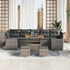 vidaXL Set Divano da Giardino 10 pcs Grigio polyrattan