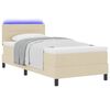 vidaXL Letto a molle con materasso con led Crema 90 x 190 cm Tessuto