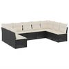vidaXL Set Divani da Giardino 9 pz con Cuscini Nero in Polyrattan