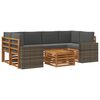 vidaXL Set di divani da esterno 7 pz Naturale e Antracite