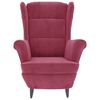 vidaXL Poltrona Schienale ad Ala con Poggiapiedi Rosso Vino in Velluto