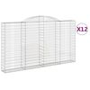 vidaXL Cesti Gabbioni ad Arco 12 pz 300x30x160/180 cm Ferro Zincato