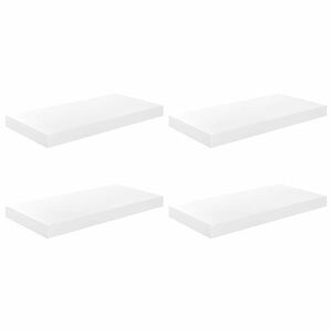 vidaXL Scaffali a Parete 4 pz Bianco Lucido 50x23x3,8 cm in MDF