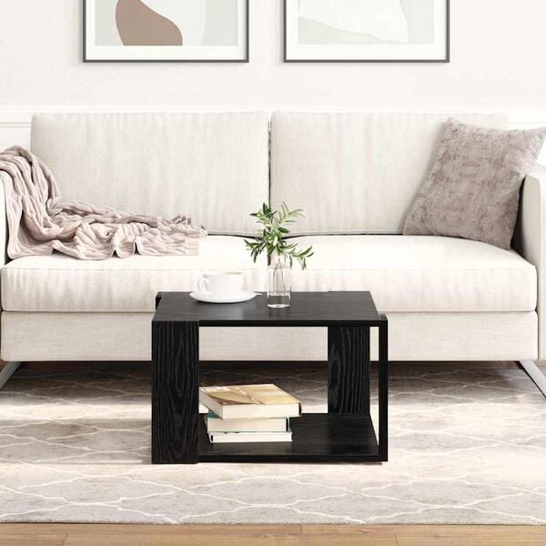 vidaXL Tavolino da salotto Rovere Nero 51,5 x 51,5 x 30 cm