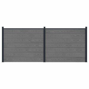 vidaXL Pannello di Recinzione 2 pcs WPC e Alluminio Grigio