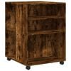 vidaXL Tavolino con Ruote Rovere Fumo 55x60x78 cm in Truciolato