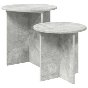 vidaXL Set tavolini 2 pcs Grigio Cemento Legno ingegnerizzato