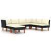 vidaXL Set Divani da Giardino 8 pz con Cuscini in Polyrattan Nero