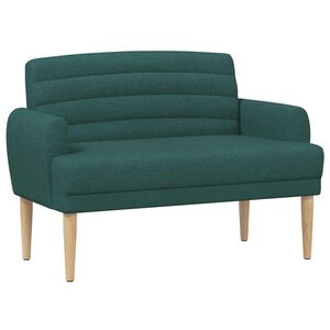 vidaXL Loveseat con bottoni imbottiti Verde Scuro 116 x 67 x 80 cm