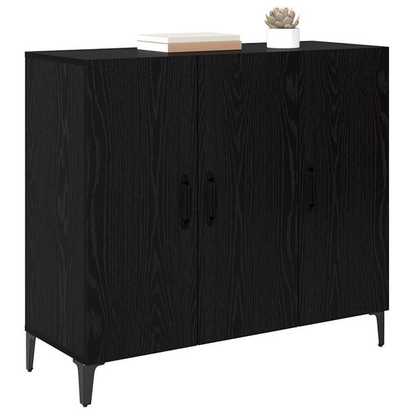 vidaXL Credenza Rovere nero 34 x 90 x 80 cm Legno multistrato