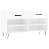 vidaXL Panca Porta Scarpe Bianco Lucido 102x35x55 cm Legno Multistrato