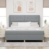 vidaXL Letto con molle e materasso Grigio Scuro 90x190 cm Tessuto