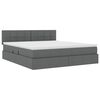 vidaXL Letto con contenitore e materasso Grigio scuro 180 x 200 cm