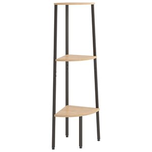 vidaXL Scaffale Angolare 3 Livelli Marrone Chiaro Nero 45,5x31,5x120cm