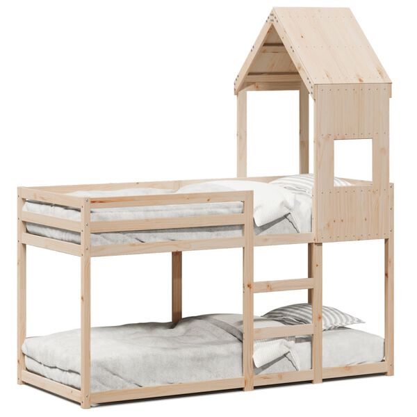 vidaXL Letto a Castello senza Materasso 90x190 cm Legno di Pino