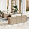 vidaXL Set Divano da Giardino 6 pcs Beige Poly Rattan