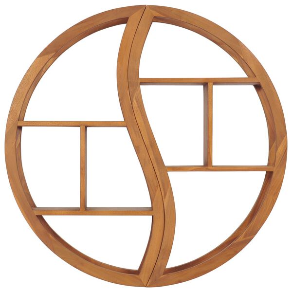 vidaXL Mensola Yin Yang 100x20x100 cm in Legno Massello di Teak