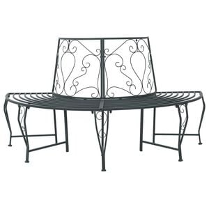 vidaXL Panchina per Alberi 4-Numero di posti 160 x 80 x 89 cm Acciaio