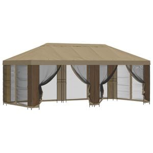 vidaXL Gazebo da giardino con pareti laterali 6 x 3 m Beige