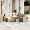 vidaXL Set Divano da Giardino 8 pz con Cuscini Beige in Polyrattan