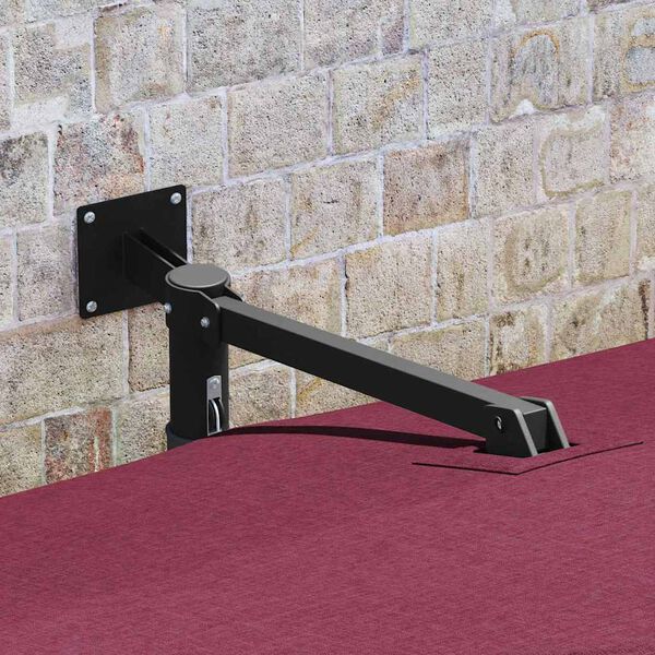 vidaXL Ombrello da giardino Rosso e Nero 248.5 x 247.5 x 160 cm