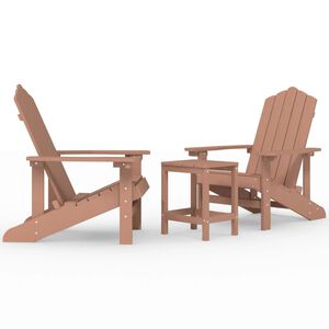 vidaXL Sedie da Giardino con Tavolo Adirondack in HDPE Marrone