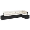 vidaXL Set Divano da Giardino 6 pz Nero e Crema polyrattan