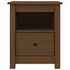 vidaXL Comodino Marrone Ambra 40x35x49 cm in Legno Massello di Pino