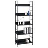 vidaXL Scaffale Libri 5 Ripiani Nero 60x27,6x128,5cm Legno Multistrato