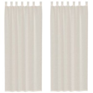 vidaXL Tende in Voile con Linguetta 2 pz Crema