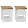 vidaXL Comodini 2 pz 36x30x47 cm in Legno Massello di Rovere
