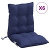 vidaXL Cuscini Sedia Schienale Basso 6 pz Blu Marino in Tessuto Oxford