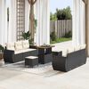 vidaXL Set Divano da Giardino 9 pcs Nero e Crema polyrattan