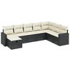 vidaXL Set Divani da Giardino con Cuscini 8 pz Nero in Polyrattan