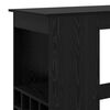 vidaXL Tavolo da bar con lo scaffale Rovere Nero 90 x 47.5 x 103.5 cm