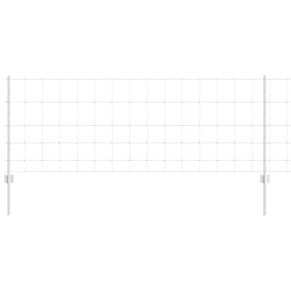 vidaXL Recinzione con Posto Argento 0,8 x 50 m Acciaio