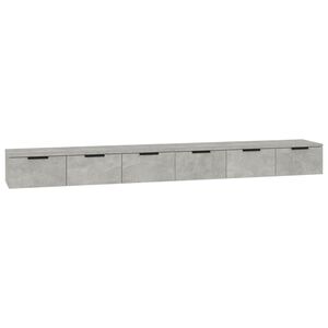 vidaXL Mobili a Muro 2 pz Grigio Cemento 102x30x20cm Legno Multistrato