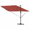 vidaXL Parasol Roma a braccio Rosso e Nero 352 x 251 x 260 cm