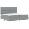 vidaXL Letto a Sorgente LED Grigio chiaro 200 x 200 cm Tessuto