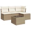 vidaXL Set Divano da Giardino 5 pz con Cuscini Beige in Polyrattan