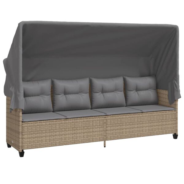 vidaXL Set Divano da Giardino 5 pz con Cuscini Beige in Polyrattan
