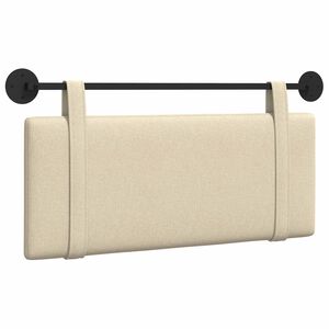 vidaXL Testata appesa Montaggio a parete Crema 110 x 55 x 5 cm Tessuto