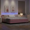 vidaXL Letto a Sorgente LED con materasso Rosa 200 x 200 cm Velluto
