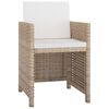 vidaXL Set da Pranzo da Giardino 13 pz con Cuscini in Polyrattan Beige