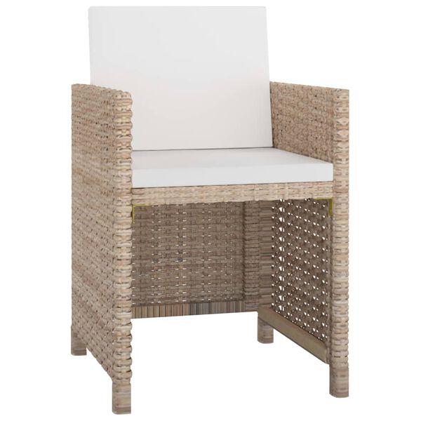 vidaXL Set da Pranzo da Giardino 13 pz con Cuscini in Polyrattan Beige